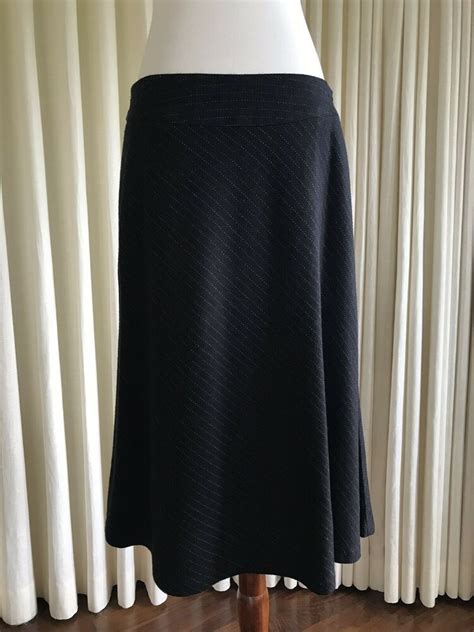 details about banana republic skirt a line stripes black wool blend womens career work size 8