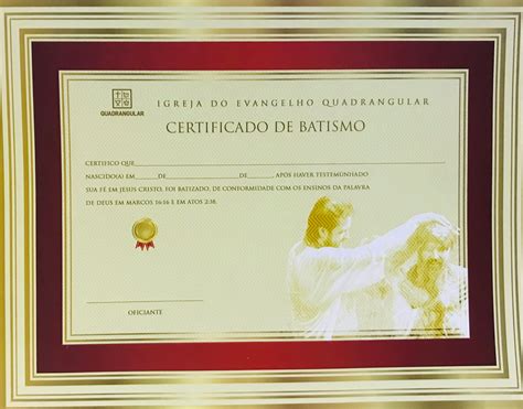 Certificado De Batismo Loja Oficina Das Letras