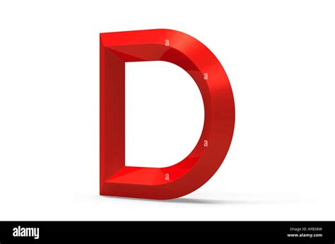 3d Render Rojo D Alfabeto Biselada Retro 3d Diseño De Fuente