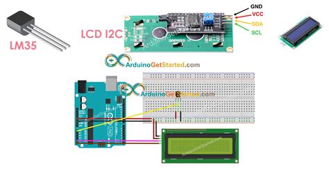 Arduino Uno Thermometer Project With Lm35 Sensor And Lcd Display Images