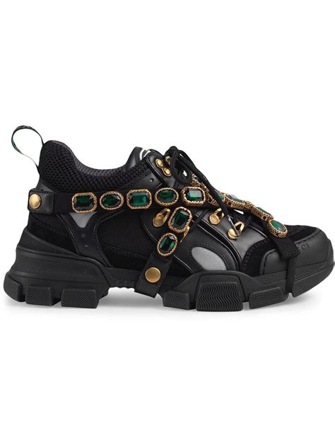 Gucci Flashtrek Sneakers With Removable Crystals In Black Lyst