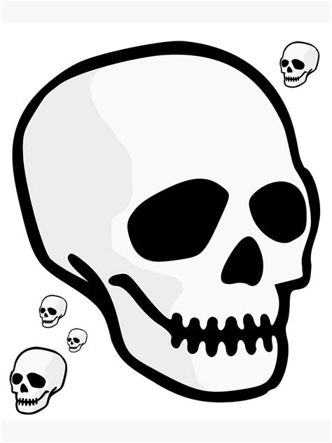 Cartoon Happy Face Skull Poster By Revered Redbubble