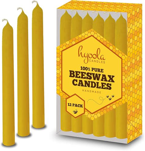 Beeswax Taper Candles 12 Pack Handmade All Natural 100 Pure
