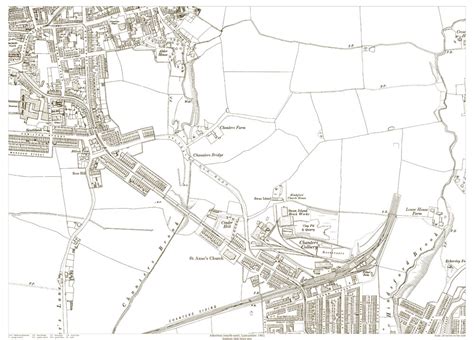 An Old Map Of The Atherton Se High St South Area Lancashire In 1905