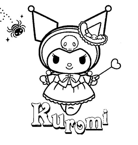 Kuromi Y Bak Volando Para Colorear Imprimir E Dibujar Dibujos
