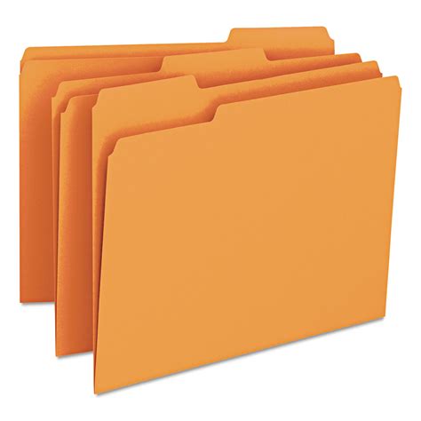Smead Colored File Folders 13 Cut Tabs Letter Size Orange 100box