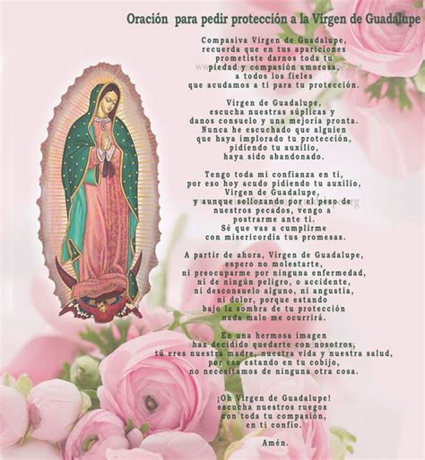 Oración A La Virgen De Guadalupe Para Pedir Protección Oracion A La