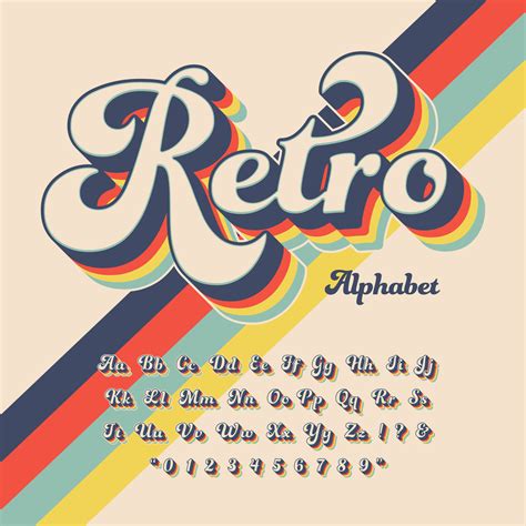Retro Font Vector Art Icons And Graphics For Free Download