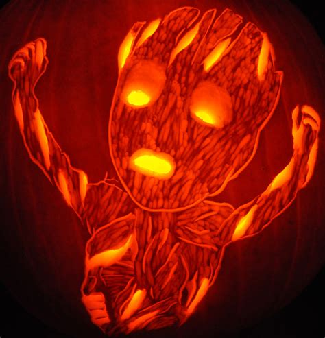 Groot Pumpkin Carving Patterns