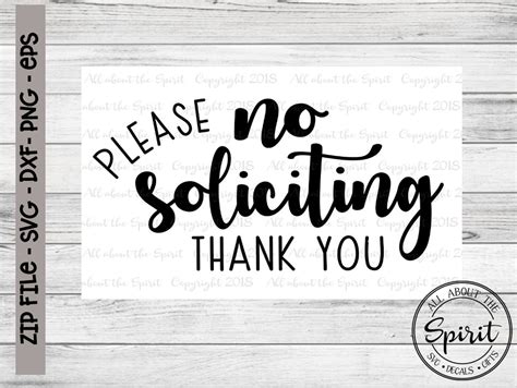 Svg No Soliciting Cricut Svg File Silouette Dxf File Home Etsy