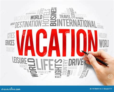 Vacation Word Cloud Collage Travel Concept Stock Photo Image Of