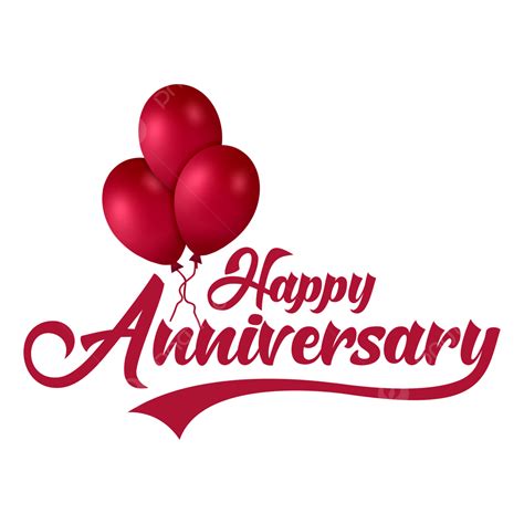 Beautiful Typography Vector Hd Png Images Happy Anniversary Red