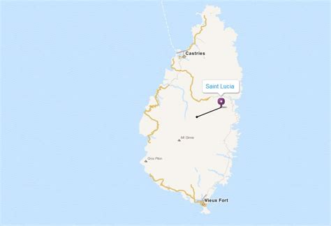 Saint Lucia Map And Saint Lucia Satellite Image