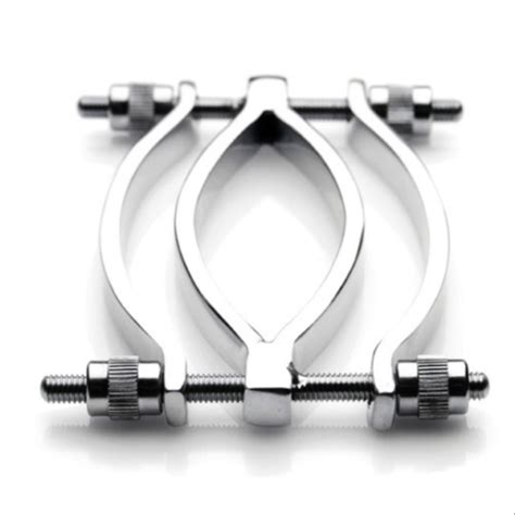 Stainless Steel Female Pussy Clamps Womens Adjustable Chastity Labia