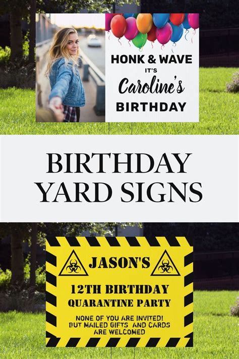 We are the original birthday yard signs company in atlanta. Honk & Wave Birthday Balloon Custom Photo Text Sign | Zazzle.com | Birthday yard signs, Birthday ...