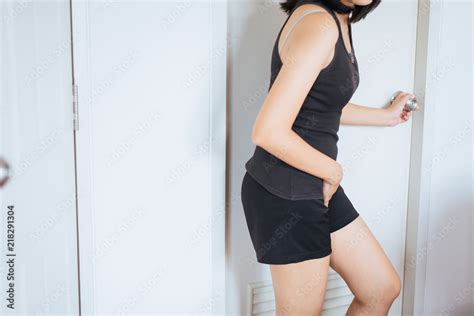 Hands Woman Holding Her Crotch Female Need To Pee Stock Photo Adobe Stock