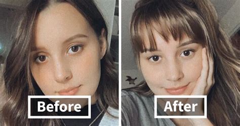 21 Before And After Pics Of Women Who Decided To Try Out Bangs Bored Panda