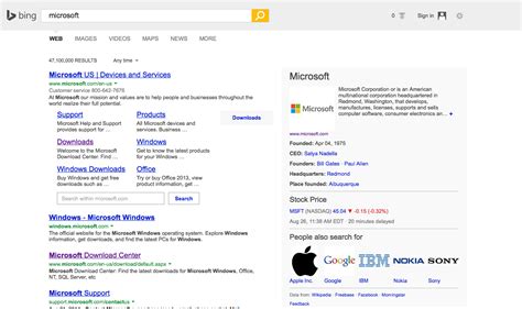 Bing Tests New Search Results Design