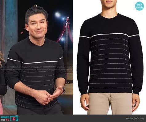 Wornontv Mario Lopezs Black Striped Sweater On Access Hollywood