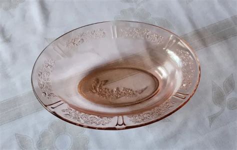 vintage federal pink depression glass sharon cabbage rose oval serving bowl 18 00 picclick