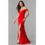 Red Off The Shoulder Long Faviana Prom Dress  PromGirl
