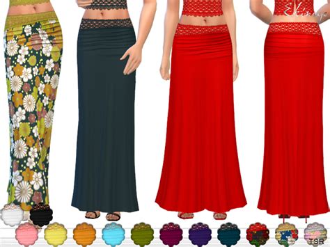 Crochet Detail Maxi Skirt By Ekinege At Tsr Sims 4 Updates