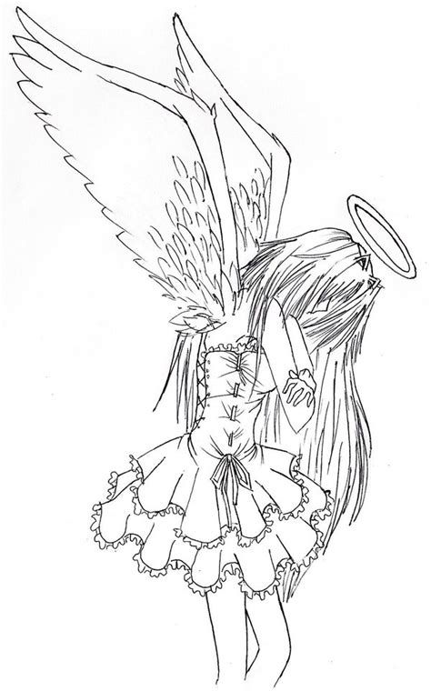 Anime Angel Sketch Drawing Skill