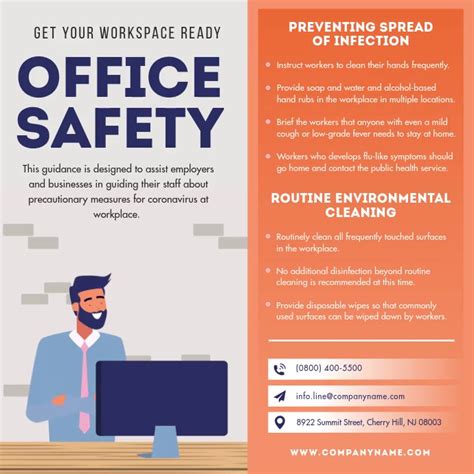 Office Safety Precautionary Rules Square Vide Template Postermywall