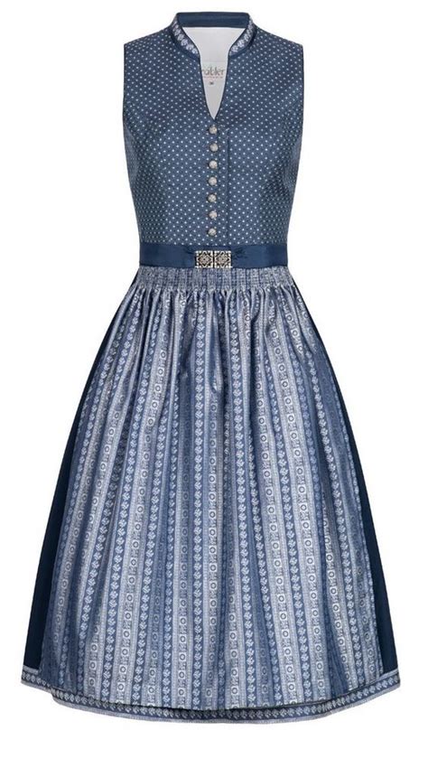 Nübler Dirndl Damen Dirndl Midi Im Landhausstil Rocklänge 70cm Dirndl