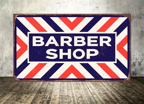 Barber Shop Sign Barber Shop Signes Vintage Style Barber Shop Etsy