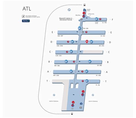 Atlanta Airport Terminal Map United States Map
