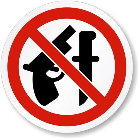 No Weapon And No Guns Labels No Firearms Allowed Decals