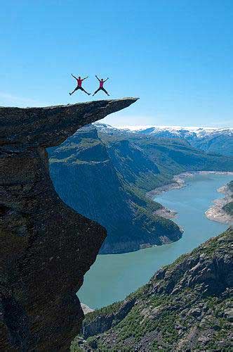 Trolltunga Norway Amazing View From The Hill Top