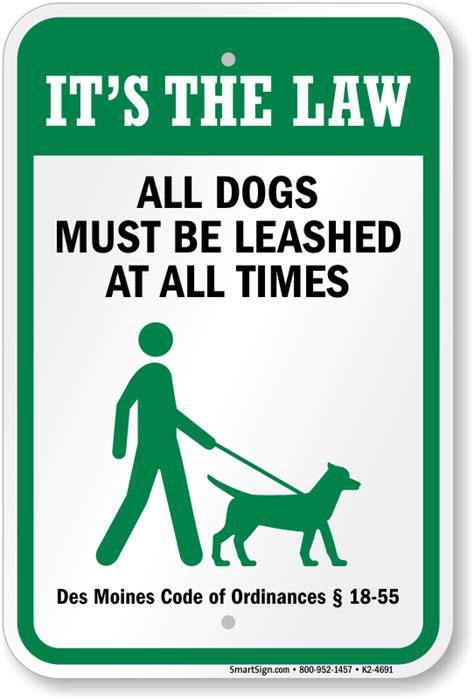 Dog Leash Signs By State Dog Must Be On Leash Signs By State From 8