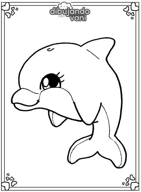 Dibujo De Un Delfin 2 Para Imprimir Y Colorear Kawaii Dibujando Con Vani