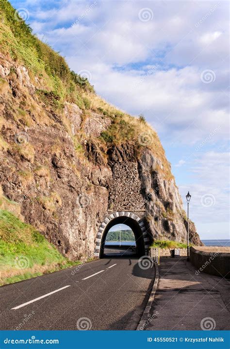 Coast Road With Tunnel Northern Ireland Stock Image Image Of Summer
