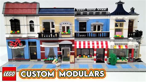 Custom Lego Modular Buildings Bikes Café Candy And Corner Store Youtube