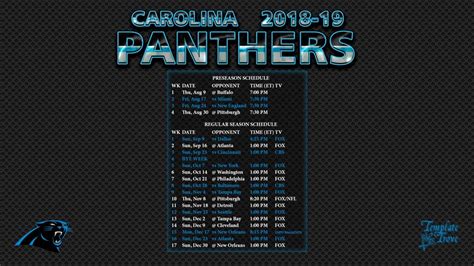 Panthers Football Schedule 2019 Printable Printable Templates