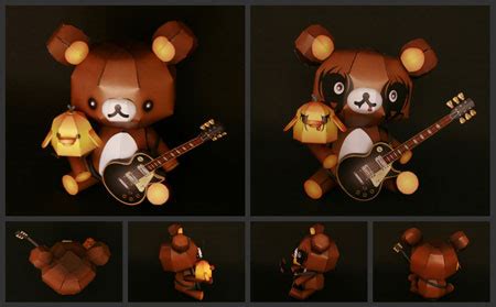 Papercraft Black Metal Relax Bear Rilakkuma Papercraft4u Free