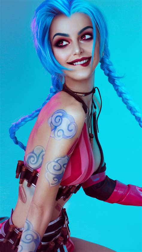 640x1136 Jinx League Of Legends Cosplay Iphone 55c5sse Ipod Touch Hd 4k Wallpapers Images