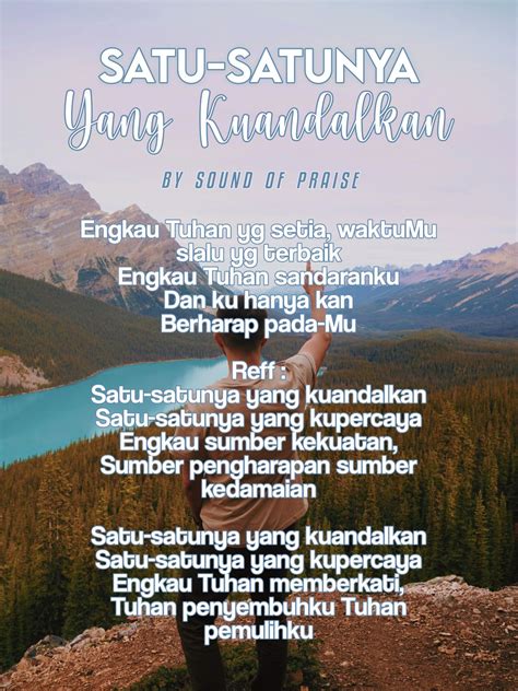 Satu-satunya Yang Kuandalkan Lirik/Lyrics | Lirik lagu, Lagu, Lirik