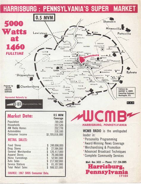 Wcmb Harrisburg Pa Coverage Map 1967 The Radio Archive