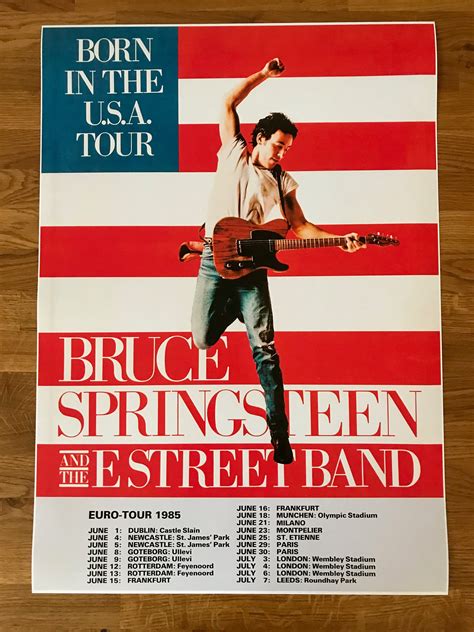 Bruce Springsteen Born In The Usa Uk Tour Poster