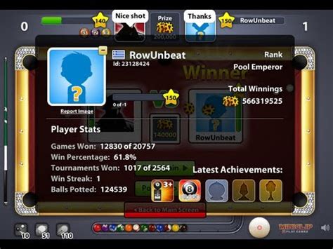 I mean edit level 1000 in 10 minutes. Rowunbeat reaches level 150 in 8 Ball Pool Multiplayer ...
