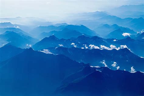 Nature Aerial Photography Of Mountain Under Clear Blue Sky Mountain