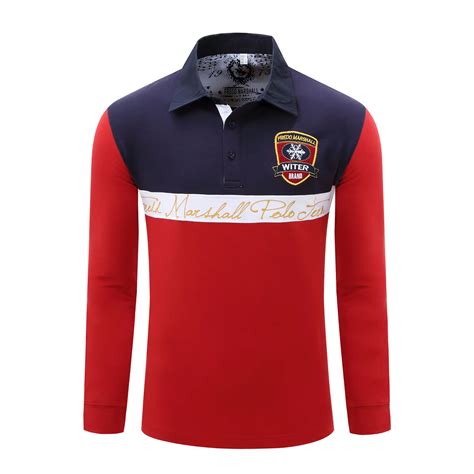 Men Polo Shirts Fredd Marshall Long Sleeve Solid Casual Polo Shirts