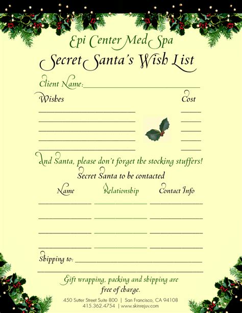Free Printable Christmas Wish List For Adults Free Printable Templates
