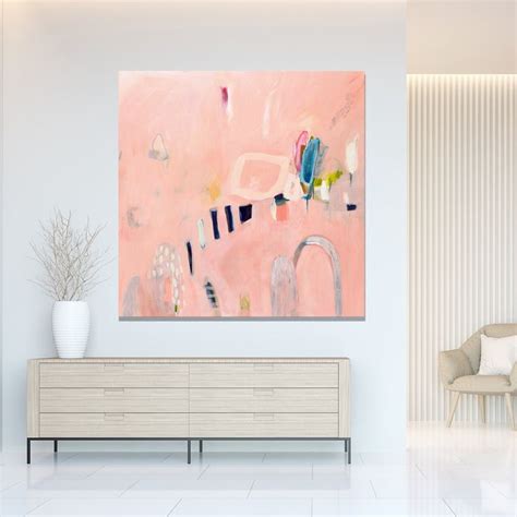 Large Square Pink Wall Art Abstract Print From My Original Abstract