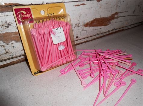Vintage Pink Plastic Curler Roller Pins