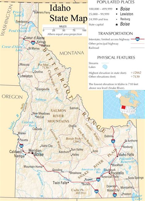♥ Idaho State Map A Large Detailed Map Of Idaho State Usa